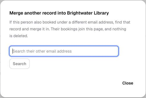 the merge search on a client record