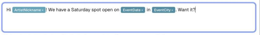 Customize → Contact, typing in the message editor