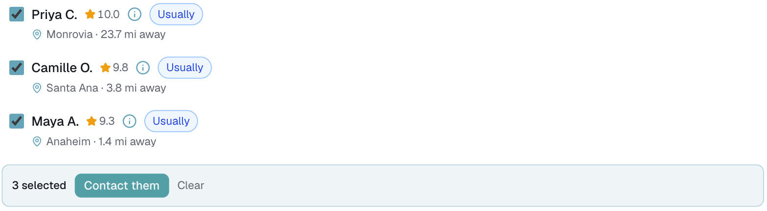 the Match and assign panel, the group text bar